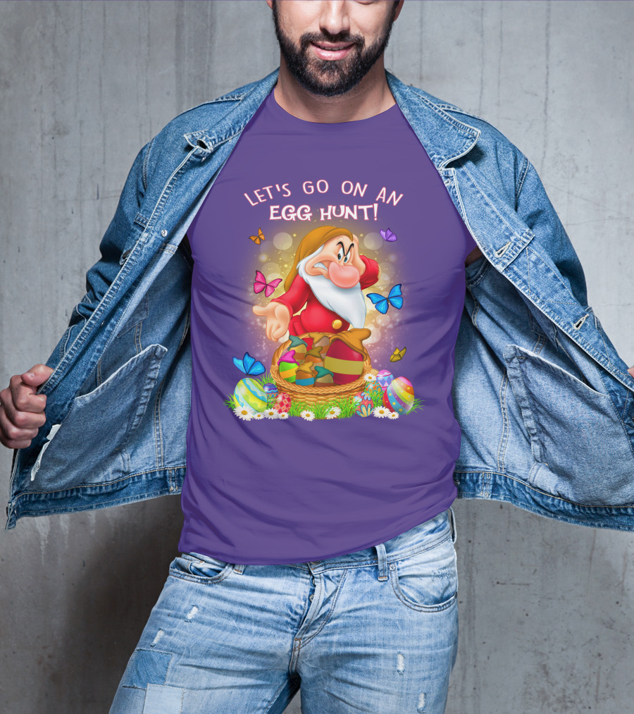 Let's Go On An Egg Hunt Grumpy Butterflies Easter Basket T-Shirt