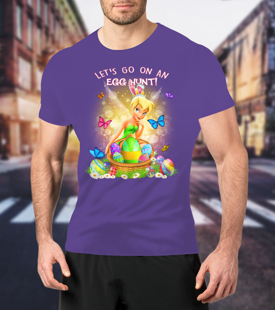 Let's Go On An Egg Hunt Tinkerbell Basket Butterflies T-Shirt
