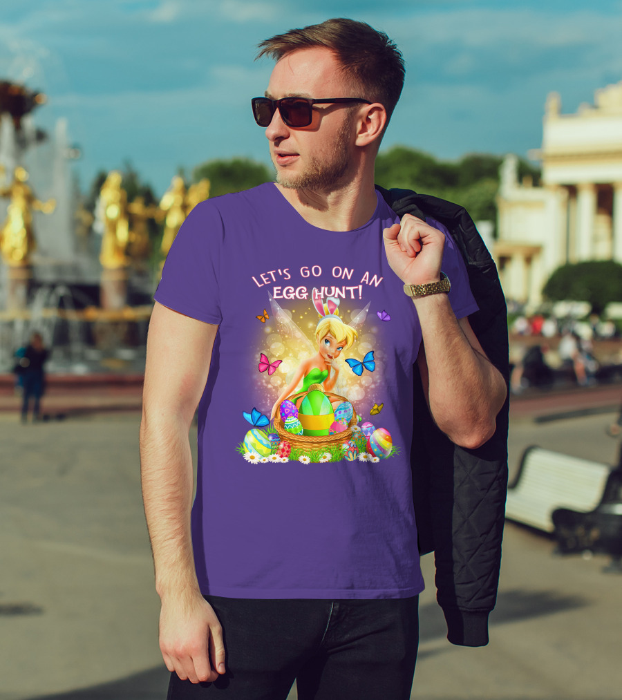 Let's Go On An Egg Hunt Tinkerbell Basket Butterflies T-Shirt