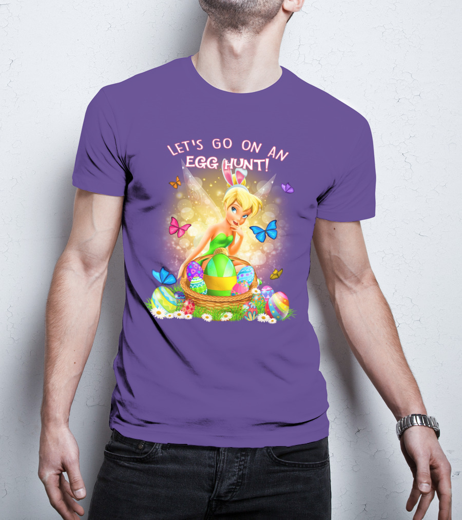 Let's Go On An Egg Hunt Tinkerbell Basket Butterflies T-Shirt