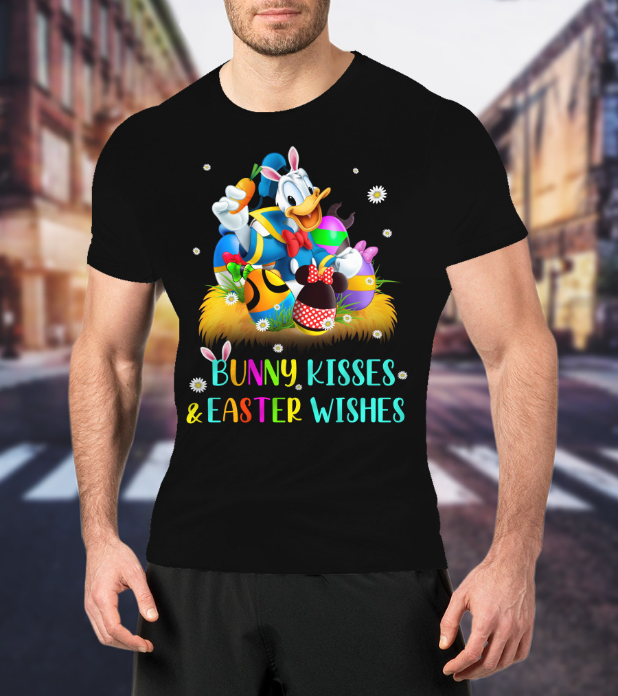 Bunny Kisses Easter Wishes Donald T-Shirt