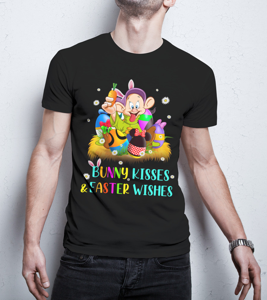 Bunny Kisses & Easter Wishes Dopey Character Easter Eggs Carrot T-Shirt