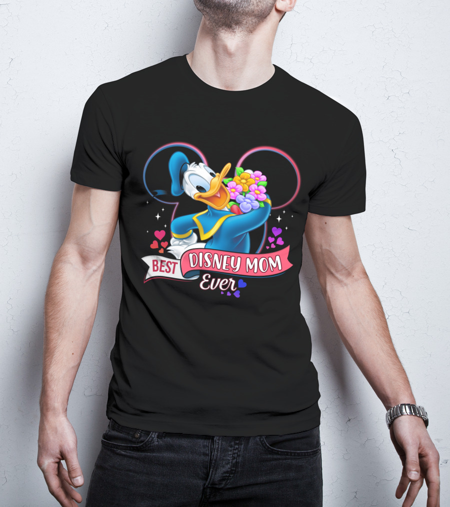 Best Disney Mom Ever Donald Duck With Flowers T-Shirt