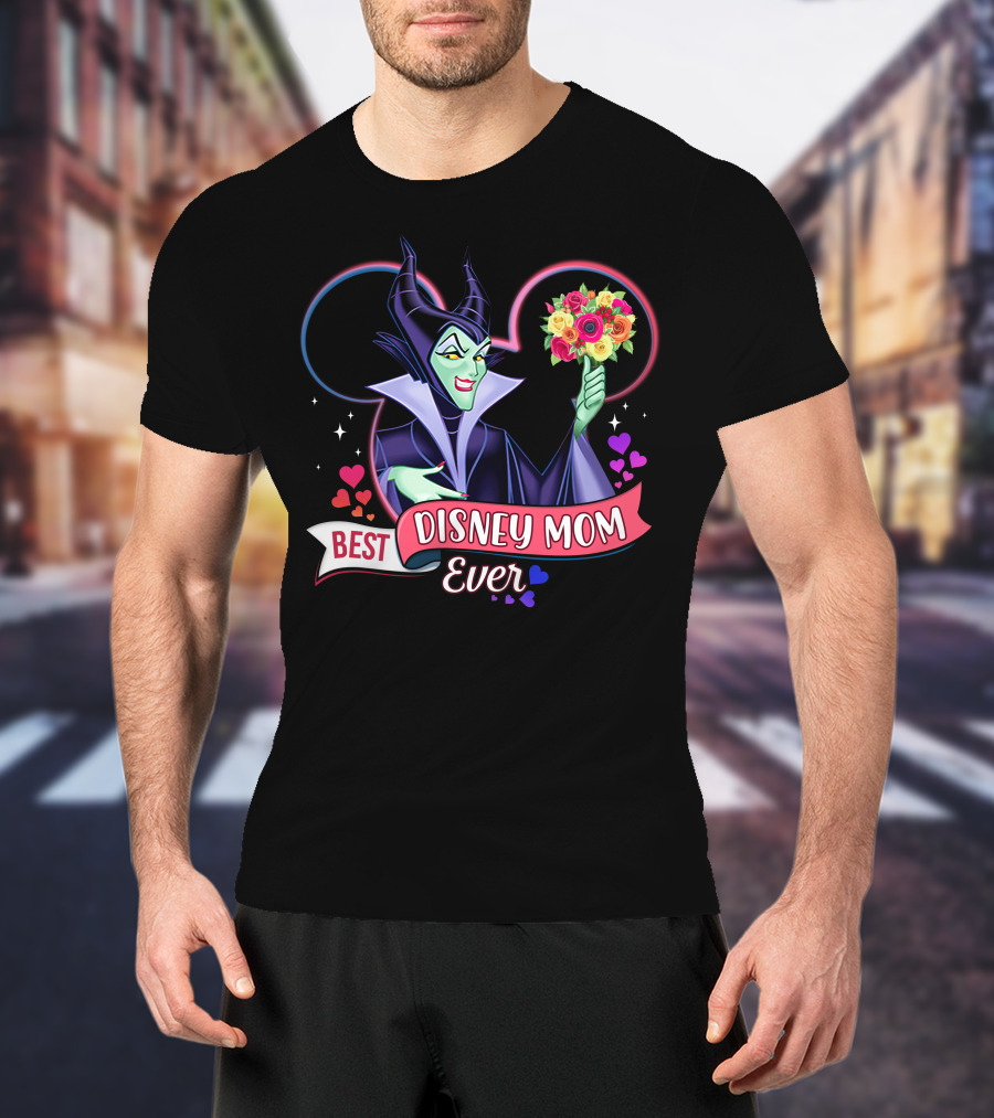 Best Disney Mom Ever Maleficent Holding Flowers T-Shirt