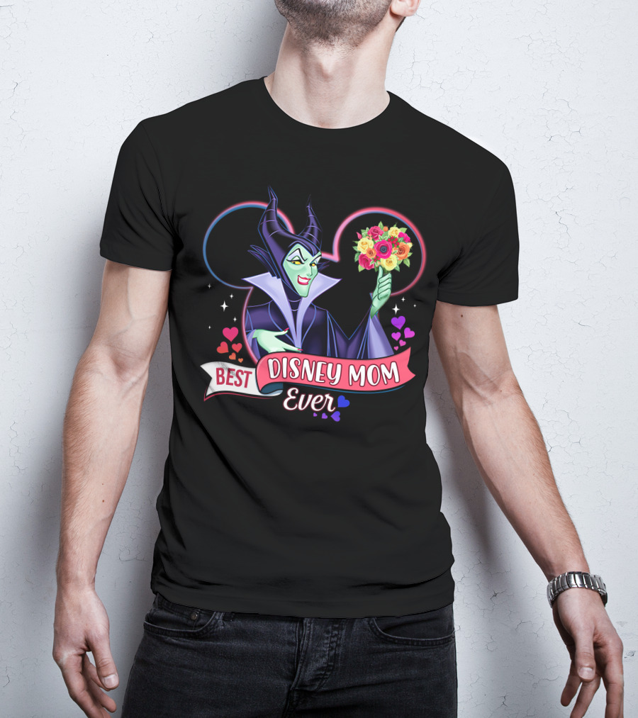 Best Disney Mom Ever Maleficent Holding Flowers T-Shirt