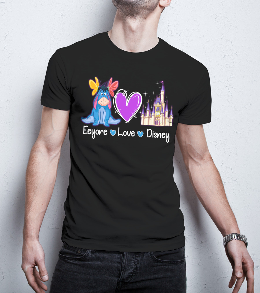 Eeyore Love Disney Heart Castle T-Shirt