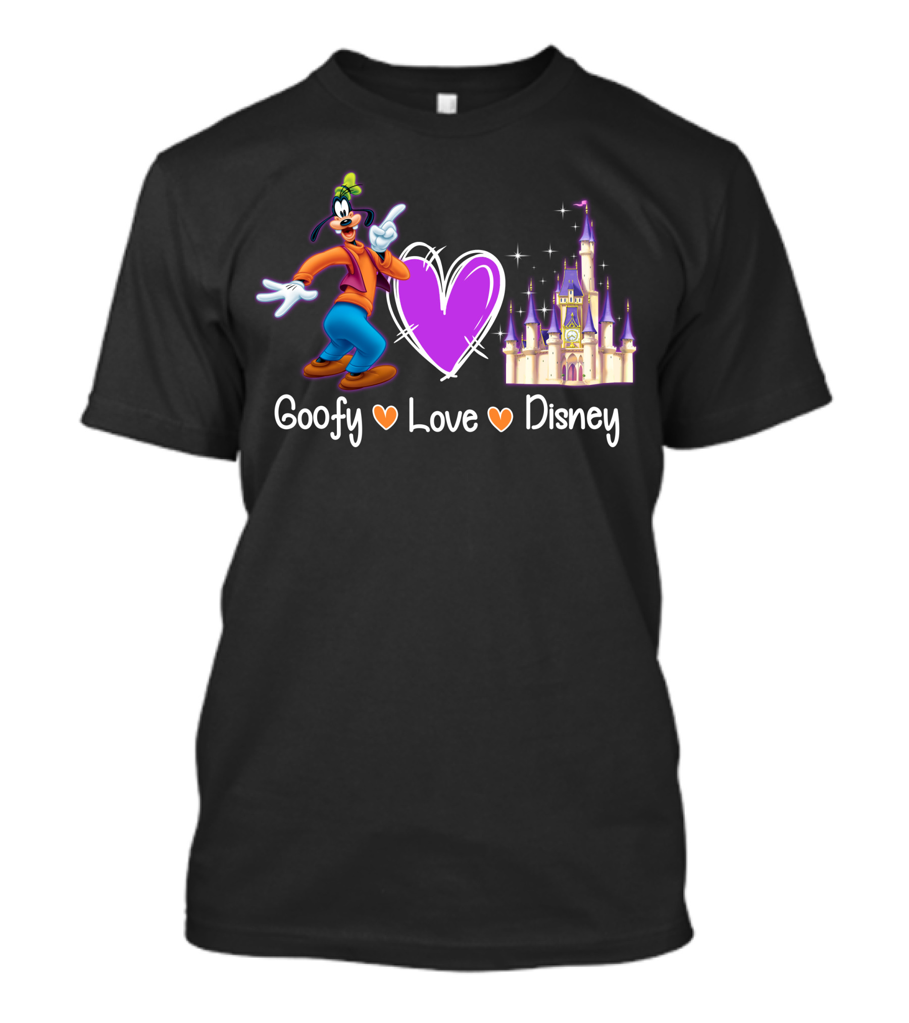 Goofy Love Disney Heart Castle T-Shirt