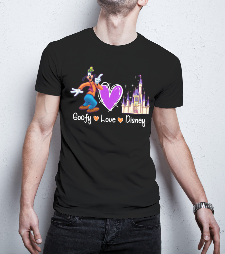 Goofy Love Disney Heart Castle T-Shirt