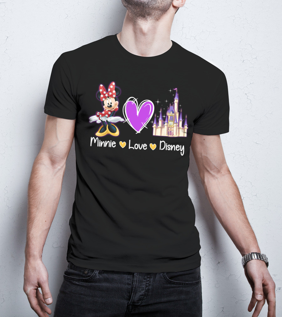 Minnie Love Disney Castle Heart T-Shirt