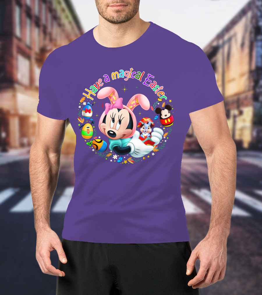 Minnie Mouse Have A Magical Easter With Easter Eggs And Flowers T-Shirt