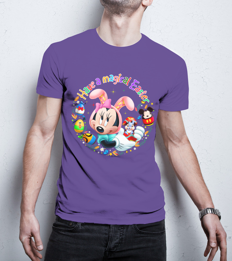 Minnie Mouse Have A Magical Easter With Easter Eggs And Flowers T-Shirt