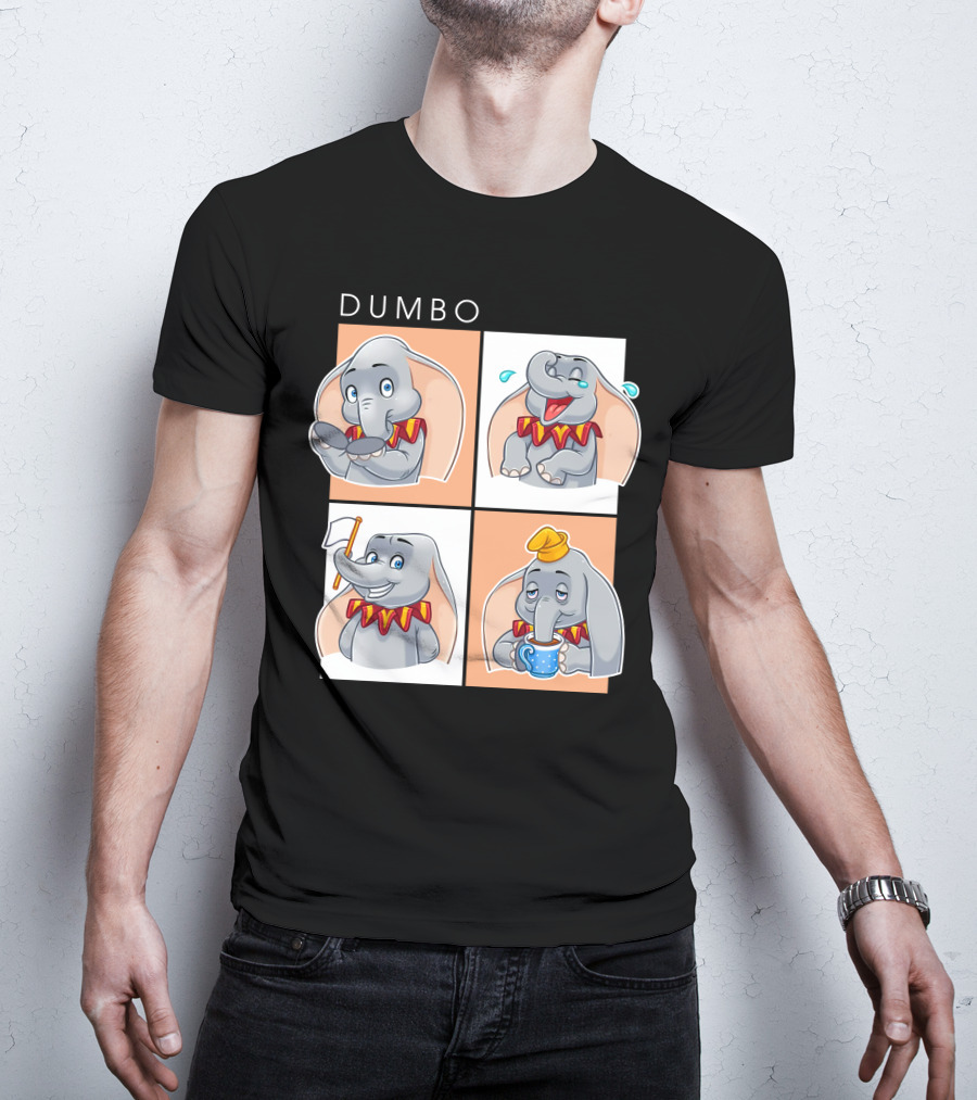 Dumbo Disney Elephant Cartoon Comic Expressions T-Shirt