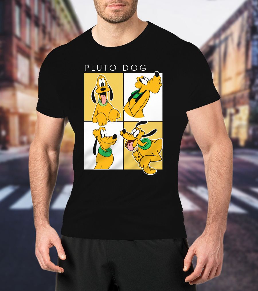 Pluto Dog Playful Expressions Collage T-Shirt