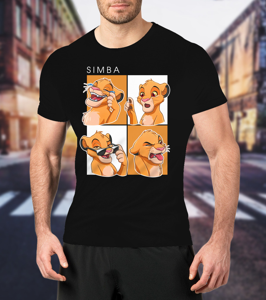 Simba Animated Expressions Four Panel T-Shirt