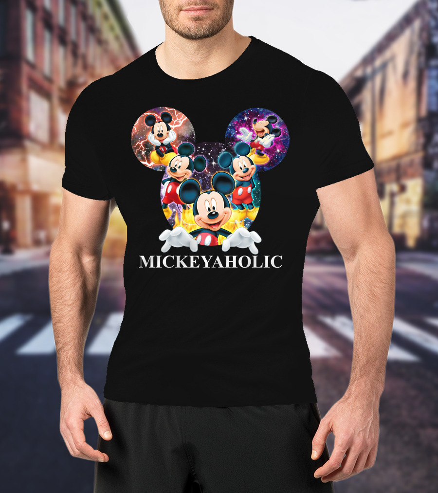 Mickeyaholic Colorful Cosmic Mickey Mouse Extravaganza T-Shirt