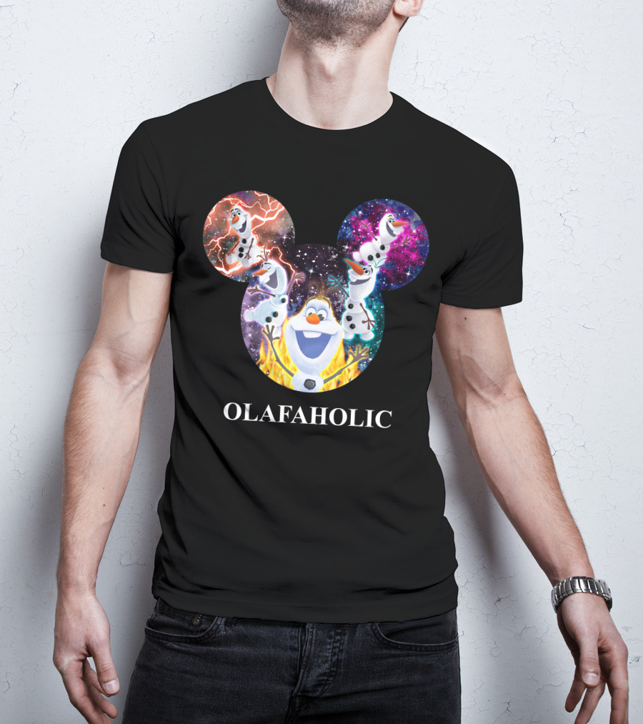Olaf Olafholic Disney Frozen Olaf Galaxy Flame Mickey Ears T-Shirt