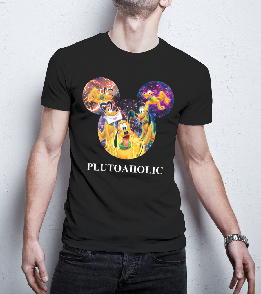 Plutoaholic Pluto Character Cosmic Adventure Mickey Ears T-Shirt