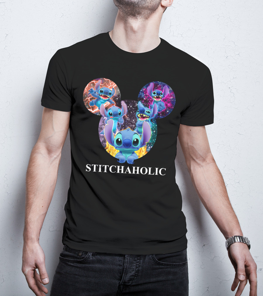 Stitchaholic Disney Stitch Mickey Mouse Head Galaxy T-Shirt
