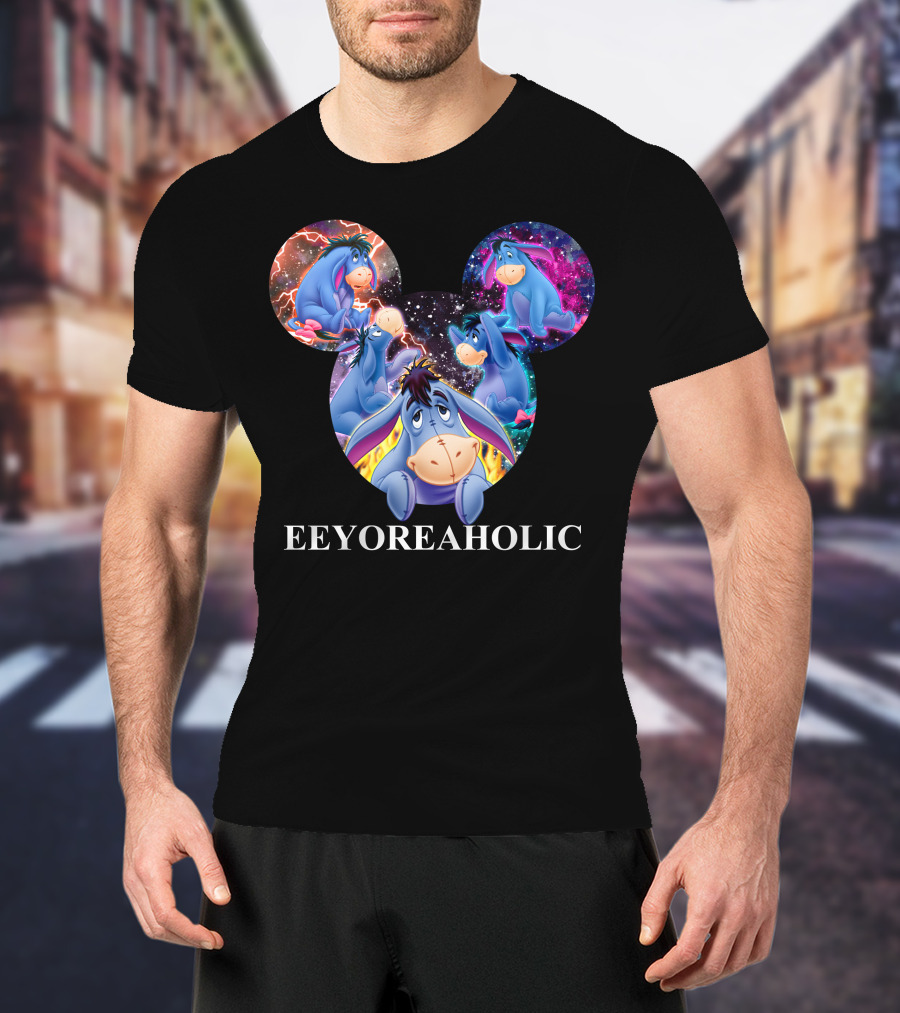 Eeyoreaholic Disney Mickey Mouse Head Galaxy Eeyore T-Shirt