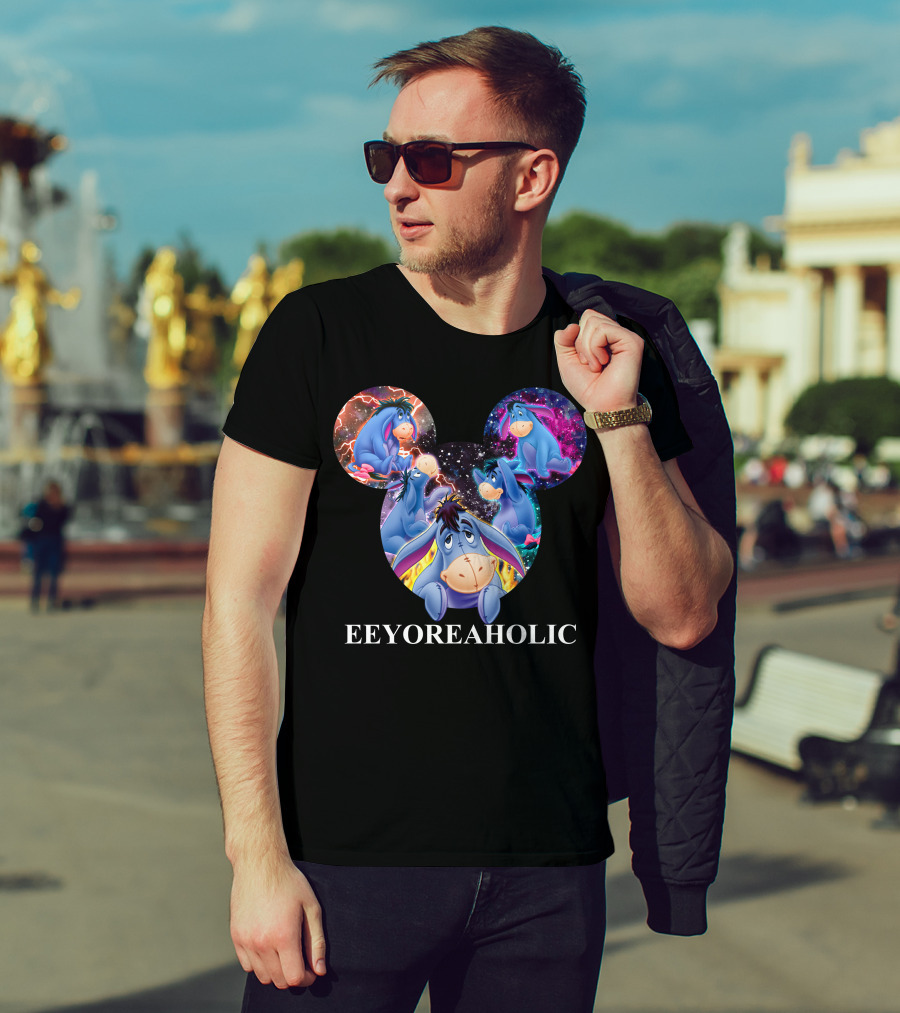 Eeyoreaholic Disney Mickey Mouse Head Galaxy Eeyore T-Shirt