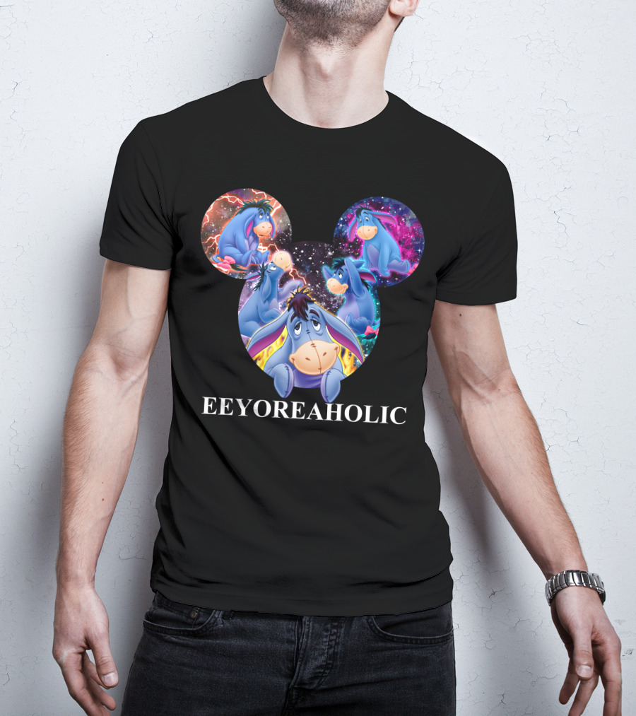 Eeyoreaholic Disney Mickey Mouse Head Galaxy Eeyore T-Shirt