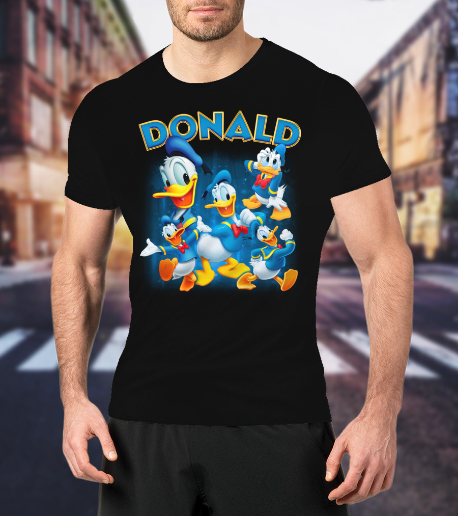 Donald Duck Blue Suit Yellow Duckling Cartoon Character Collection T-Shirt