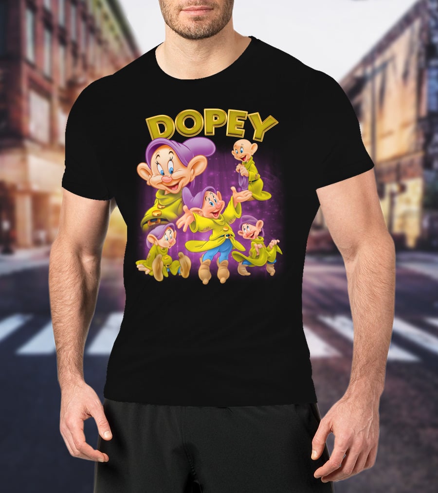 Dopey Disney Snow White Character Multiple Expressions T-Shirt