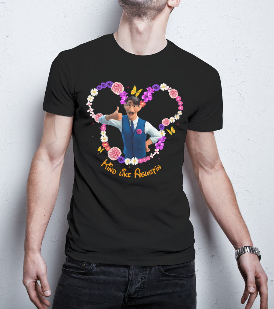 Kind Like Agustín Flowers And Butterflies Heart T-Shirt
