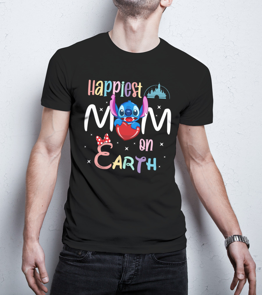 Happiest Mom On Earth Stitch Castle T-Shirt