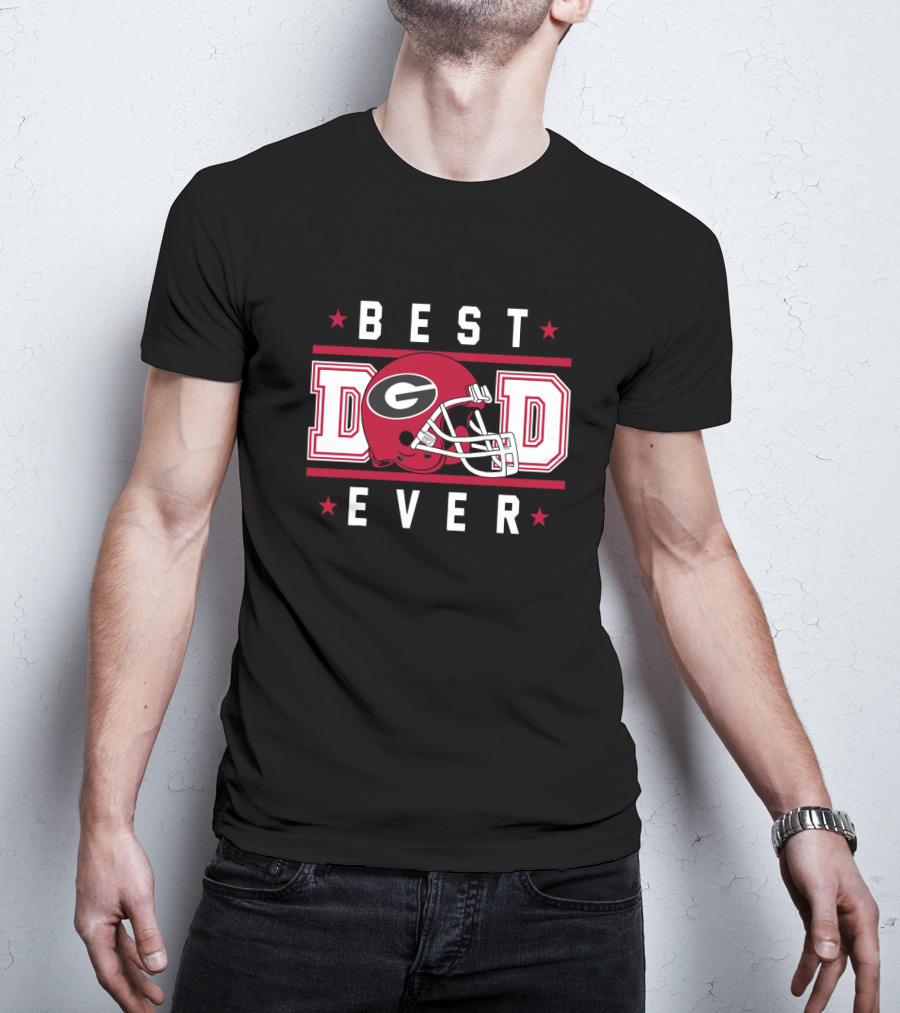 Best Dad Ever Georgia Bulldogs Helmet T-Shirt