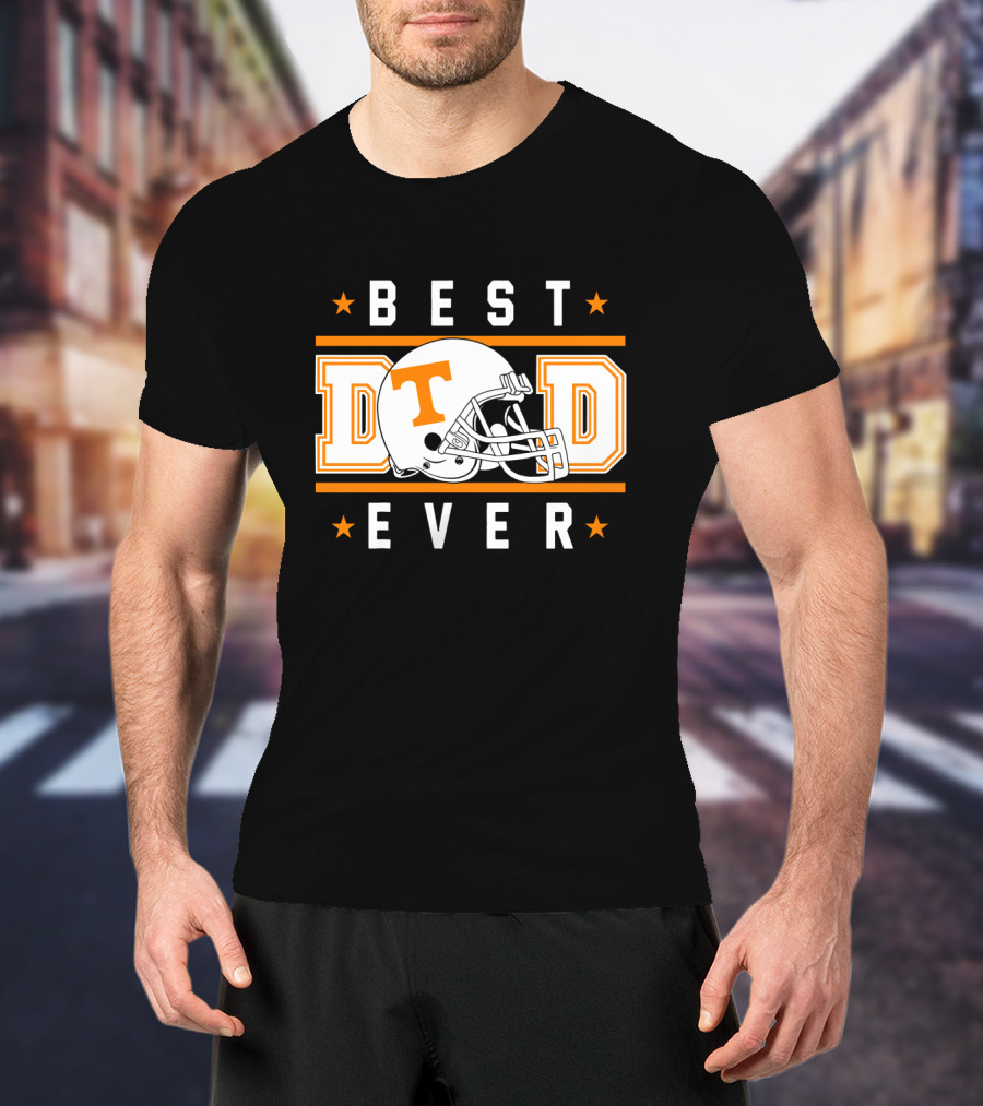 Best Dad Ever Tennessee Volunteers Football Helmet T-Shirt
