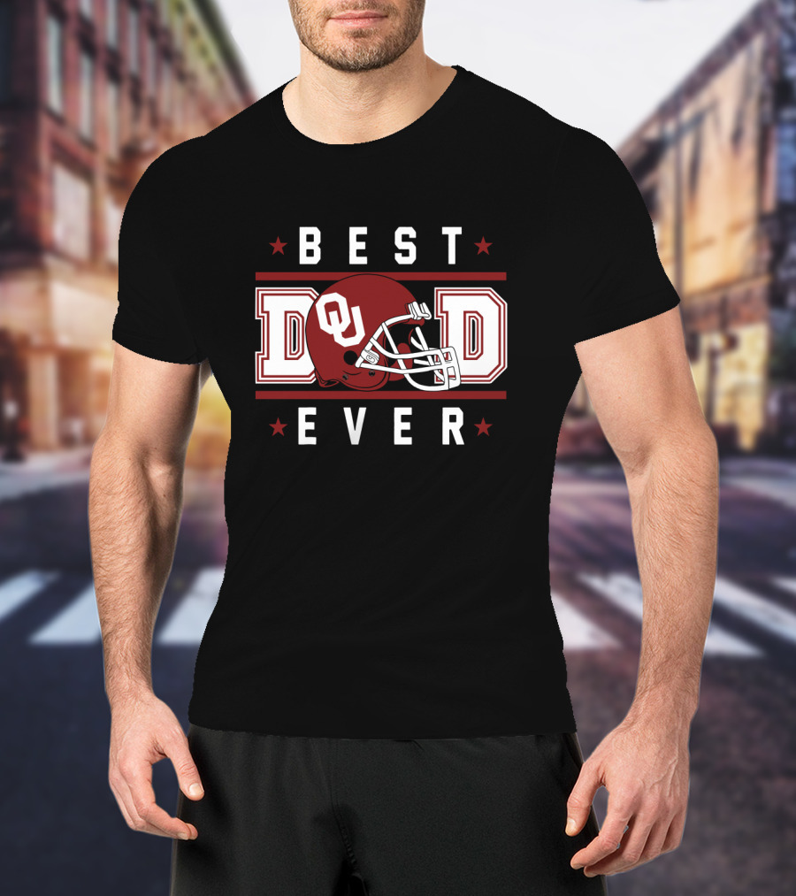 Best Dad Ever Oklahoma Sooners Football Helmet T-Shirt