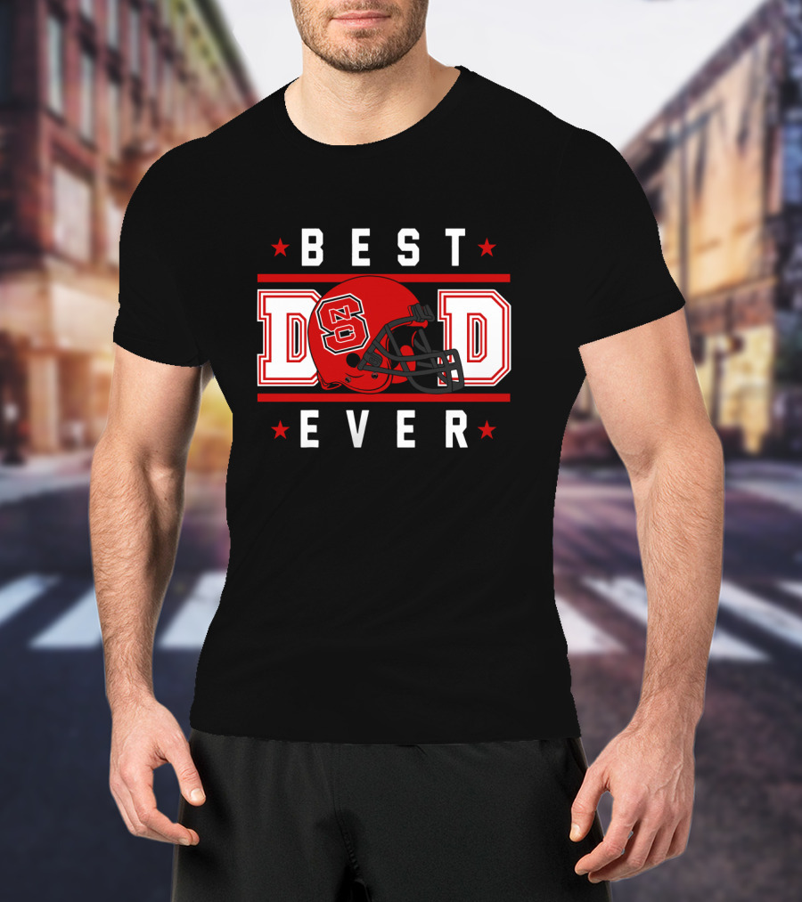 NC State Wolfpack Best Dad Ever Football Helmet T-Shirt