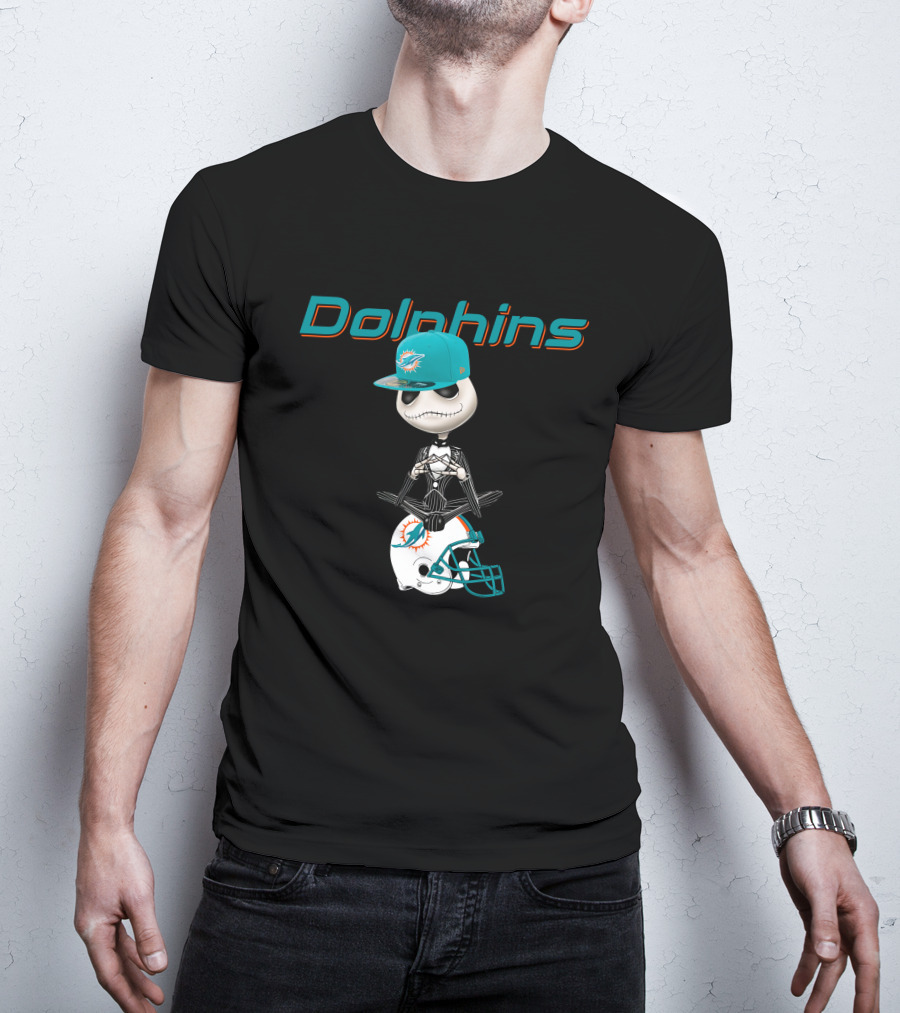 Dolphins Jack Skellington Miami Football Fusion T-Shirt