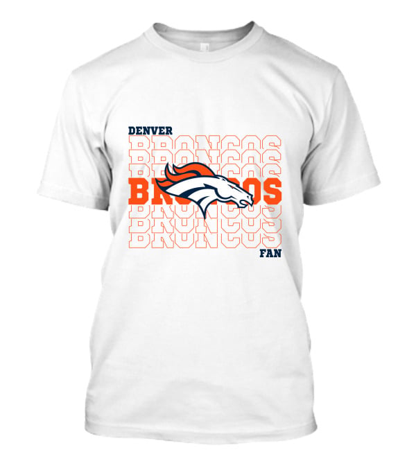 Denver Broncos Fan Bold Logo Overlapping Text T-Shirt