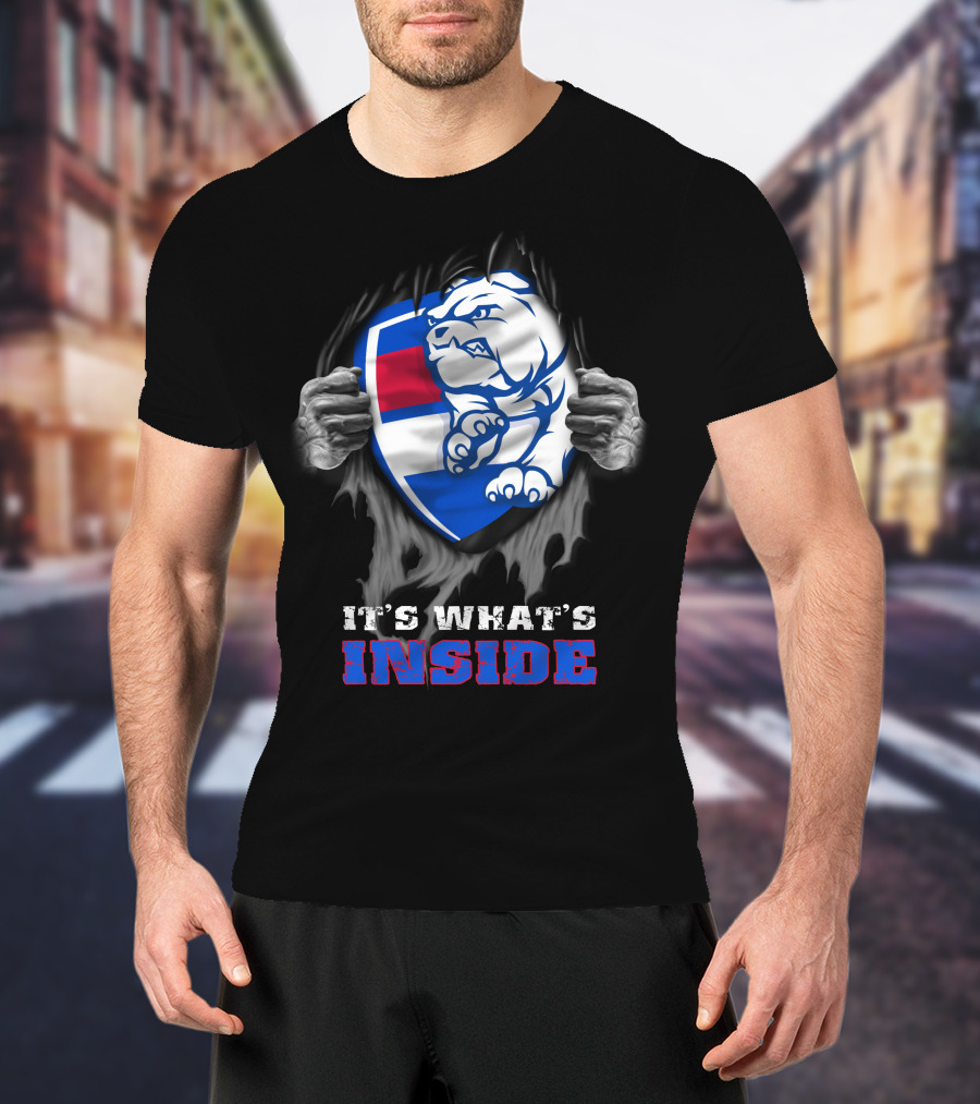 Western Bulldogs It's What's Inside Bulldog Shield T-Shirt
