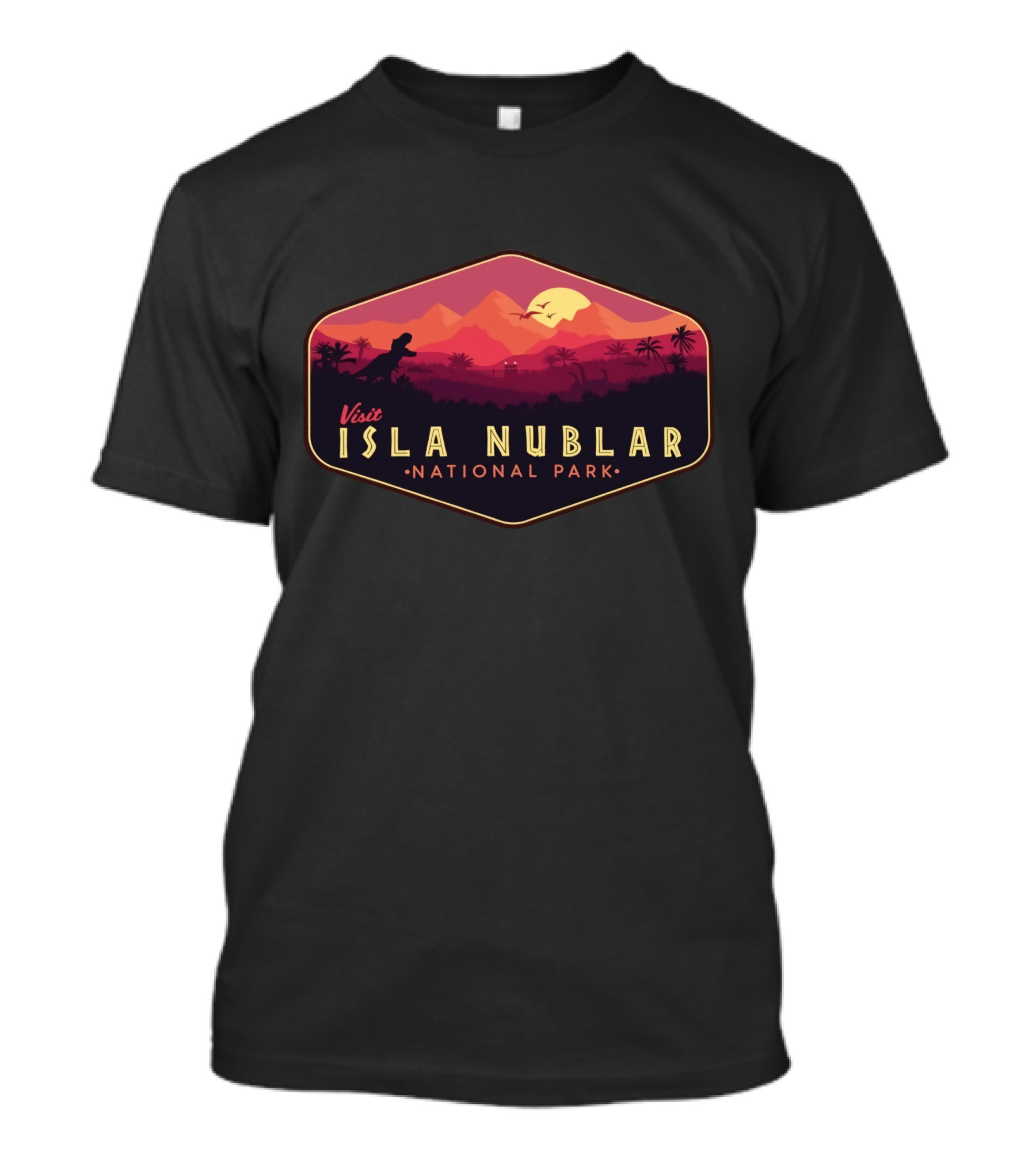 Visit Isla Nublar National Park Jurassic World Parody Jurassic Park T-Shirt