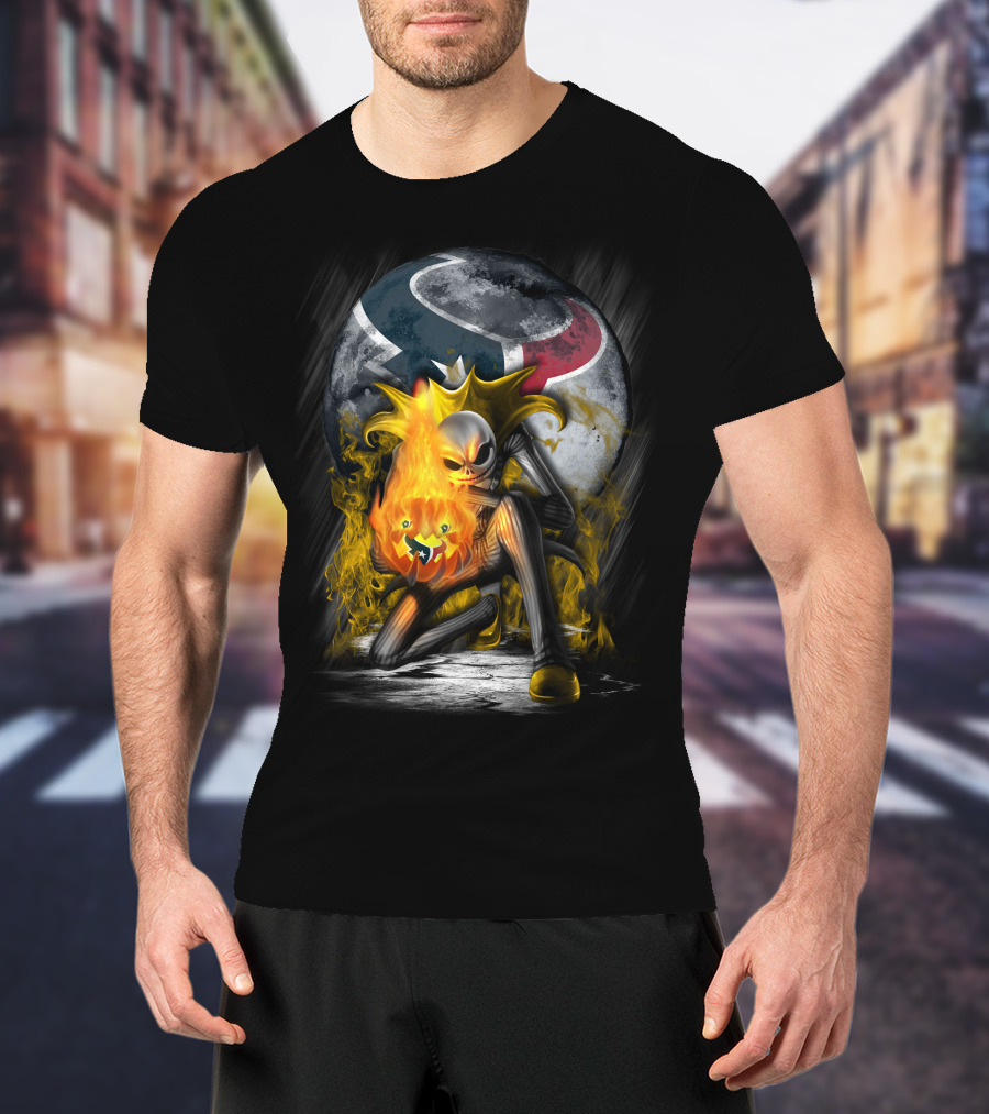 Texans Nightmare Before Christmas Crossover Halloween Football T-Shirt