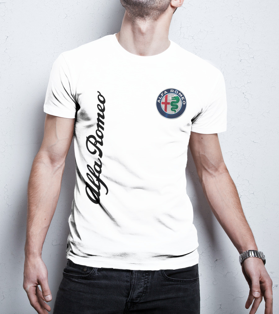 Alfa Romeo Vertical Script With Emblem T-Shirt
