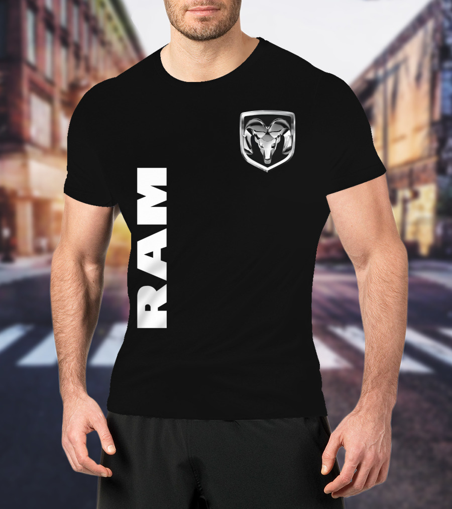 RAM Logo Metallic Emblem Dodge Truck Brand T-Shirt