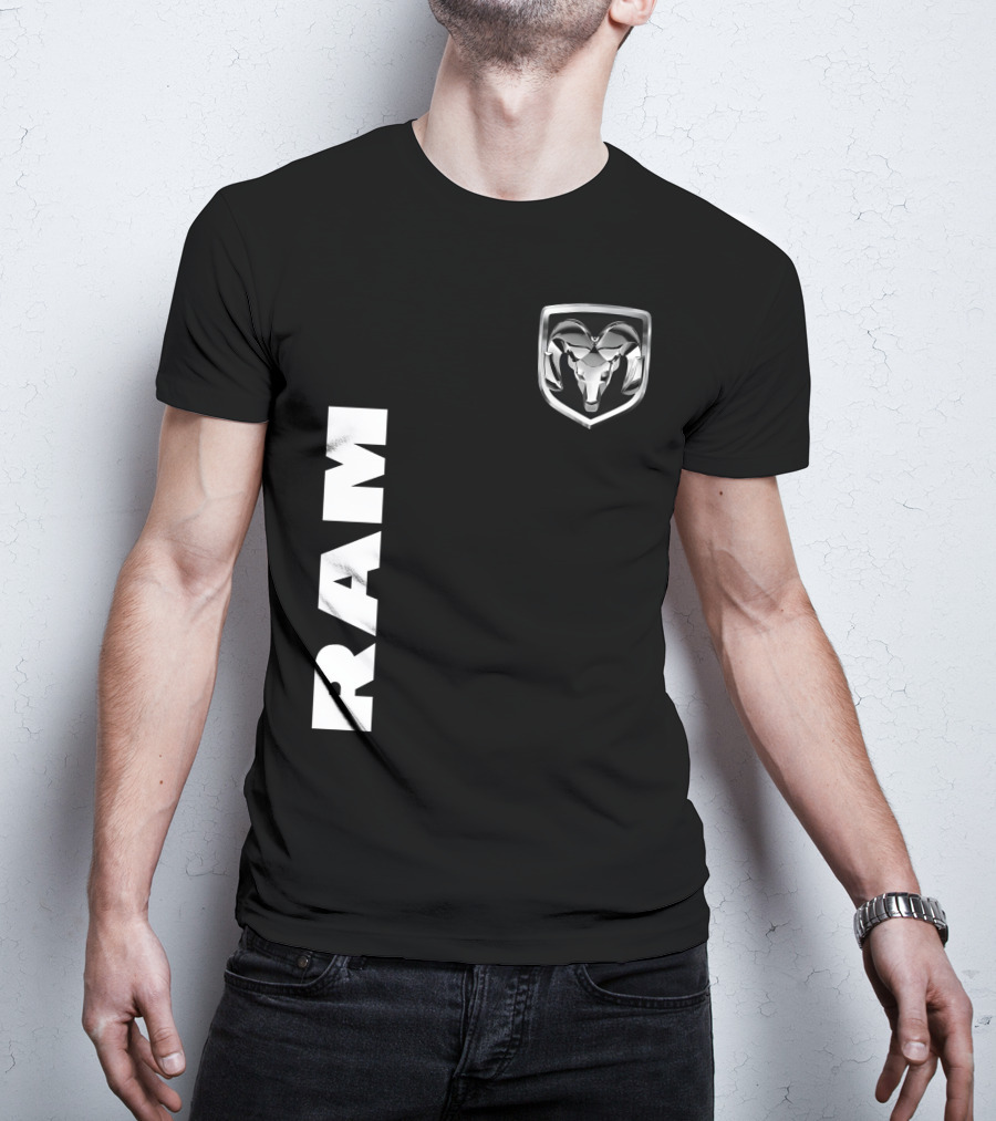 RAM Logo Metallic Emblem Dodge Truck Brand T-Shirt