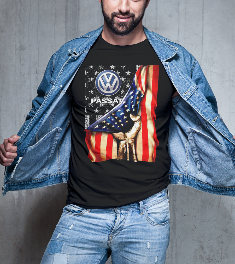 Volkswagen Passat American Flag Stars And Stripes Fist T-Shirt