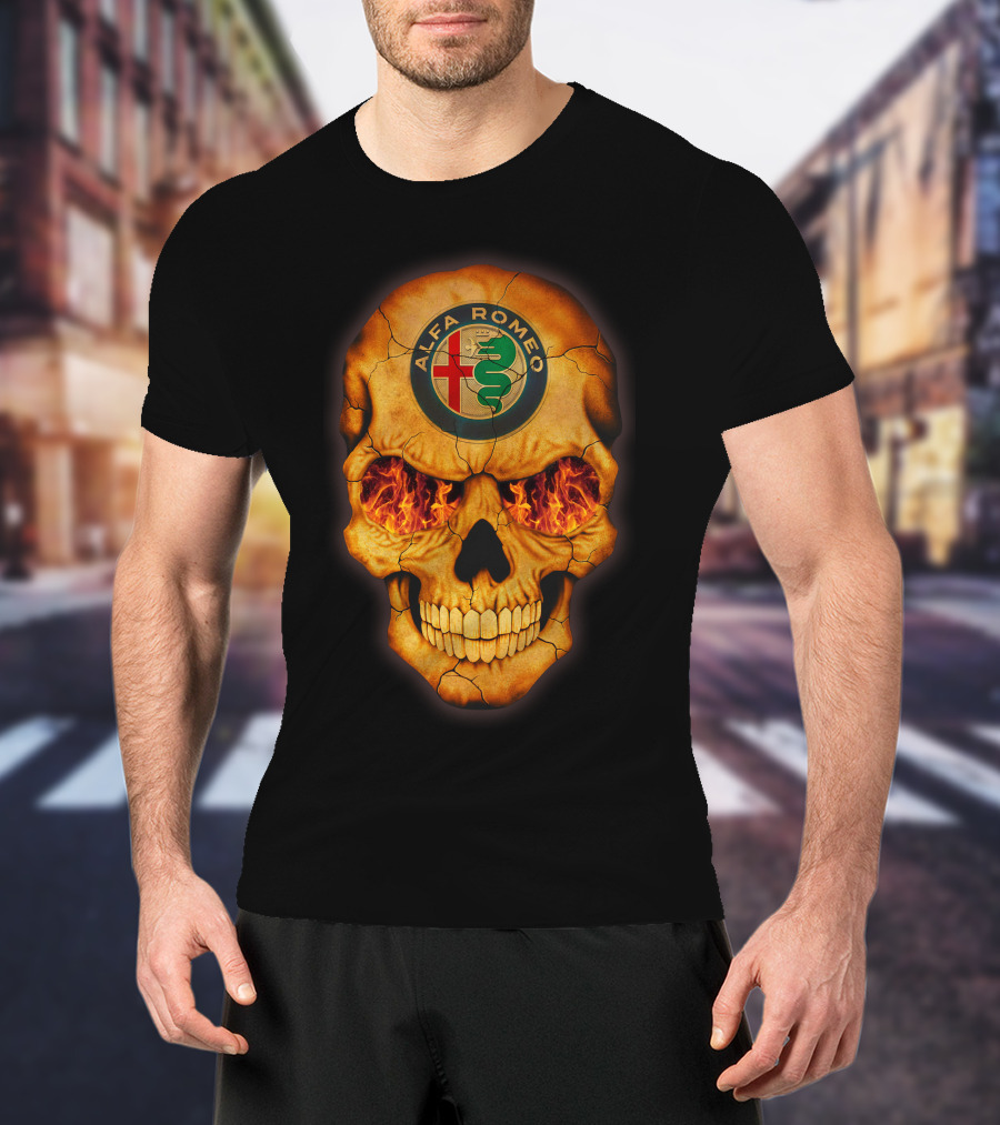Alfa Romeo Flaming Skull T-Shirt