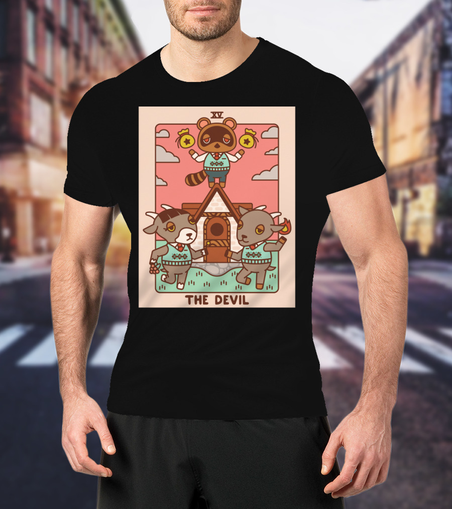 Animal Crossing Tarot Card XV The Devil Tom Nook T-Shirt