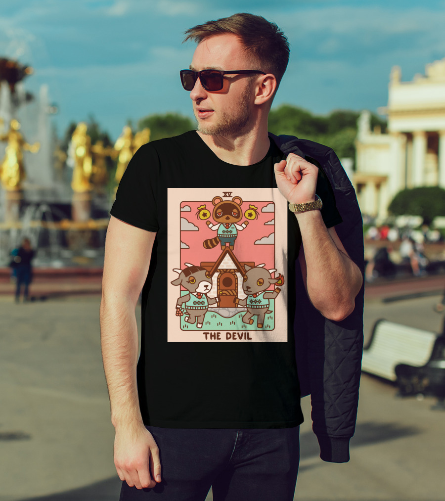 Animal Crossing Tarot Card XV The Devil Tom Nook T-Shirt