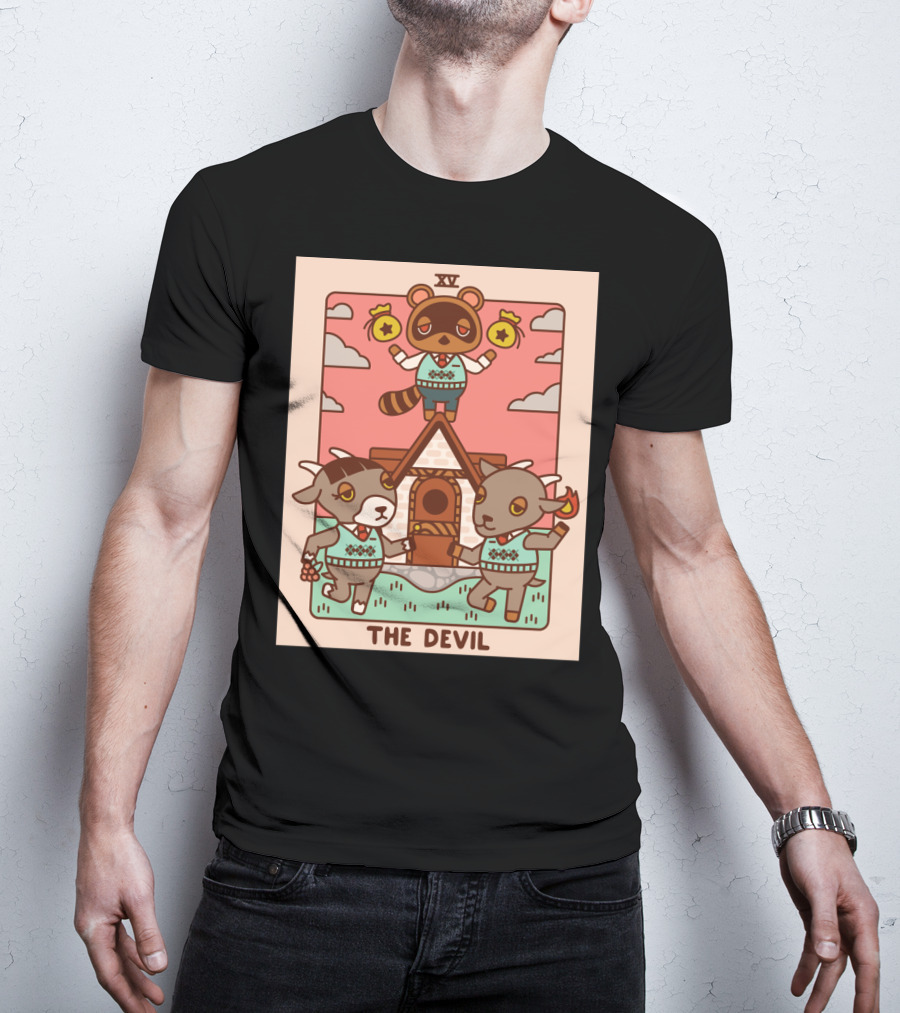 Animal Crossing Tarot Card XV The Devil Tom Nook T-Shirt