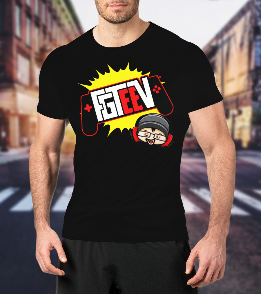 FGTEEV Merch Gaming Controller Logo Black Beanie Headphones T-Shirt