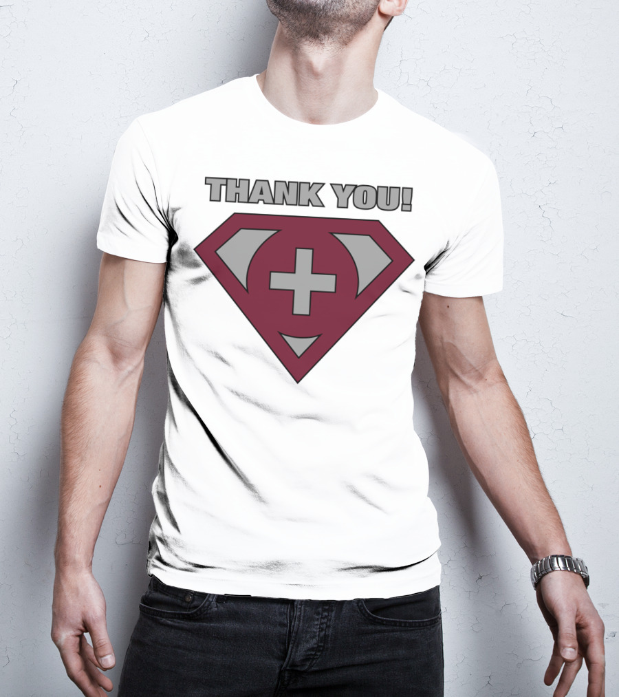 Thank You Superhero Symbol Plus Sign T-Shirt