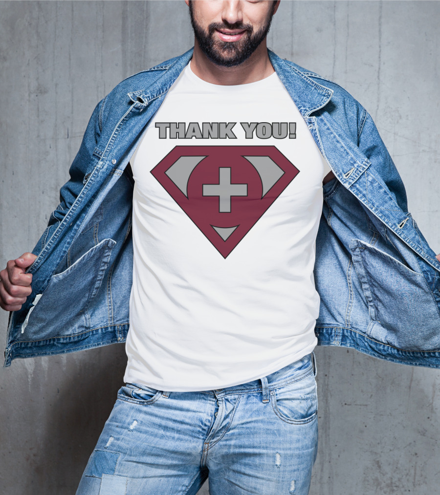 Thank You Superhero Symbol Plus Sign T-Shirt