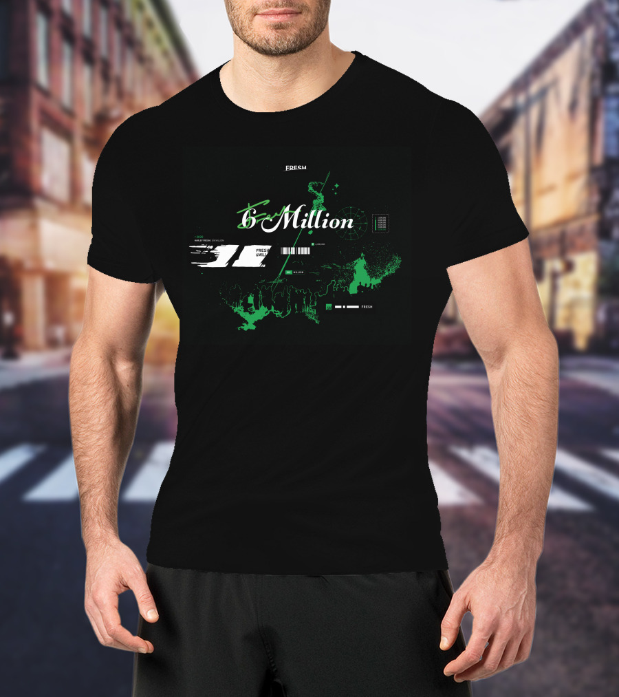 Fresh 6 Million Merch Celebration Green Astronaut T-Shirt